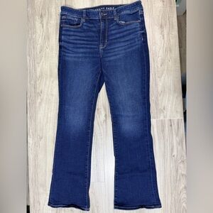 American Eagle Outfitters High Rise Skinny Kick Dark Blue Jeans